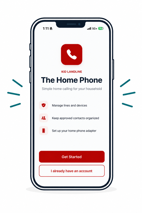 The Home Phone app welcome screen